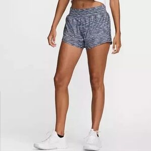 NWT Nike One Dri-Fit Mid Rise Brief Lined Womens Shorts Grey Black White XS